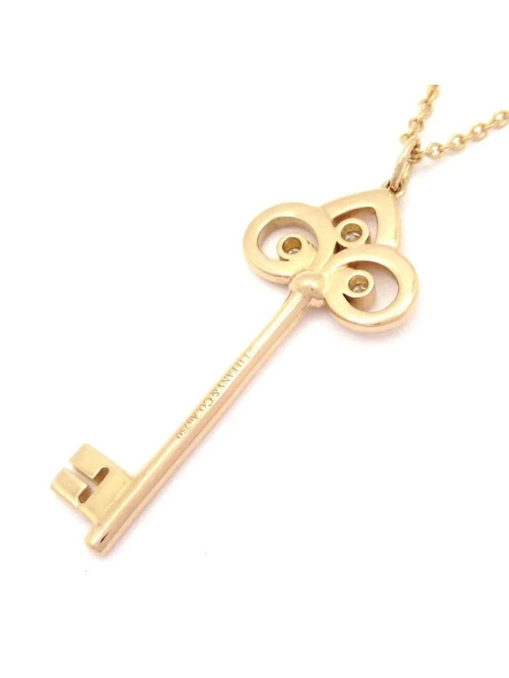 Tiffany & Co Necklace Full Driss Key 18k Pink Gold Diamond